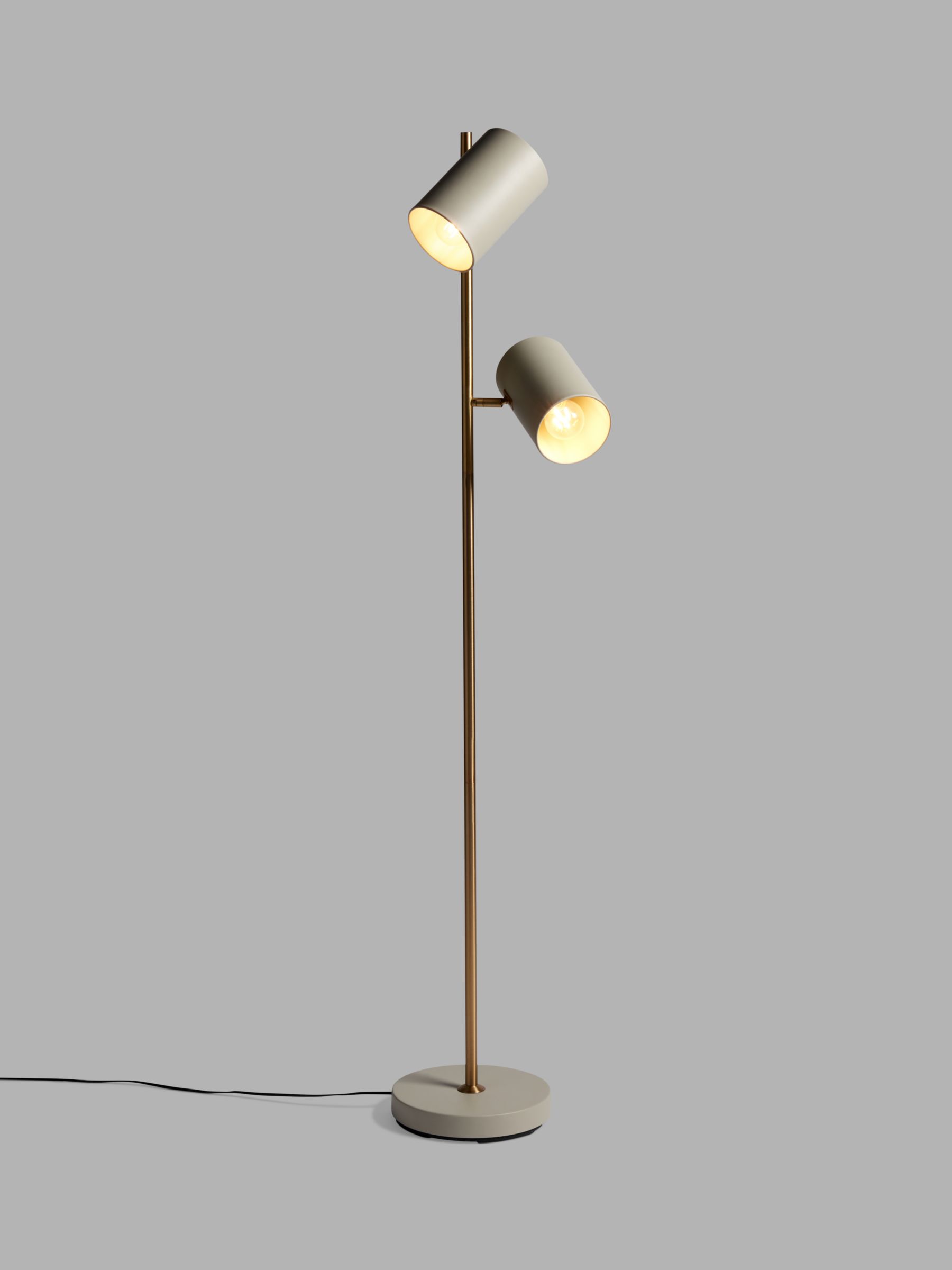 ANYDAY John Lewis & Partners Dual Head Floor Lamp, Putty/Brass