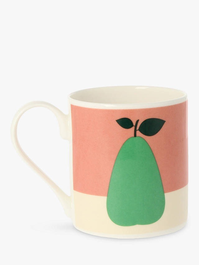 EAST END PRINTS Pear Mug, 300ml, Green/Pink