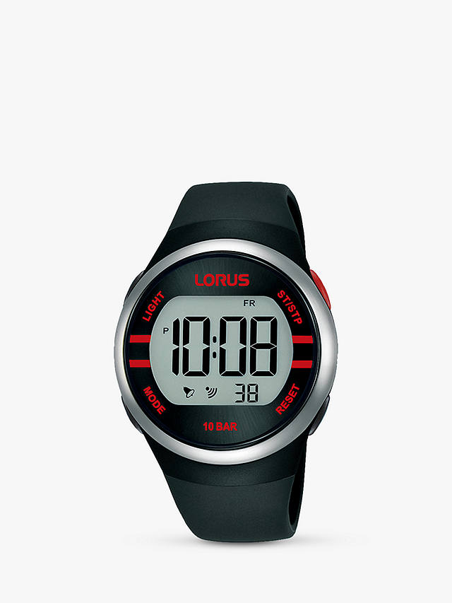 Lorus Unisex Digital Silicone Strap Watch, Black R2335NX9