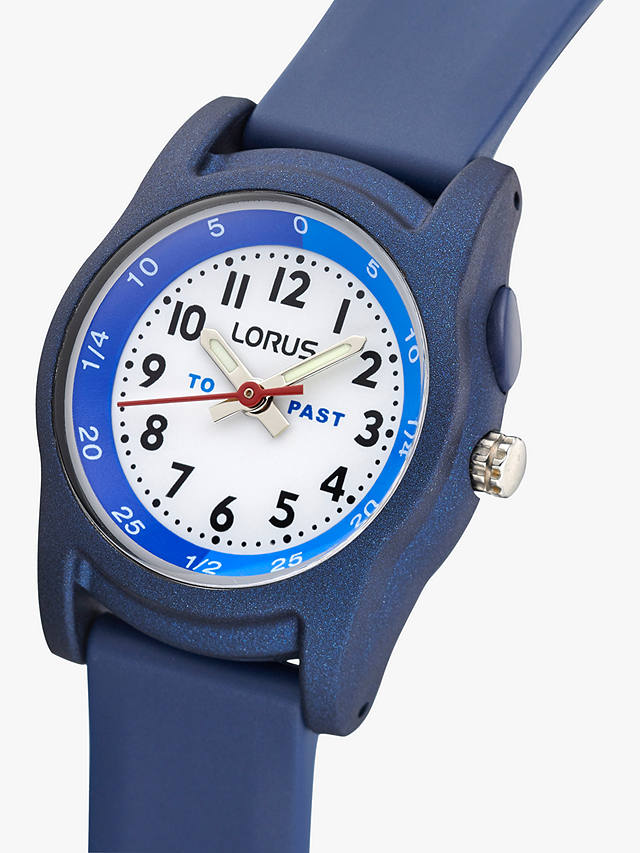 Lorus Children's Silicone Strap Watch, Blue/White