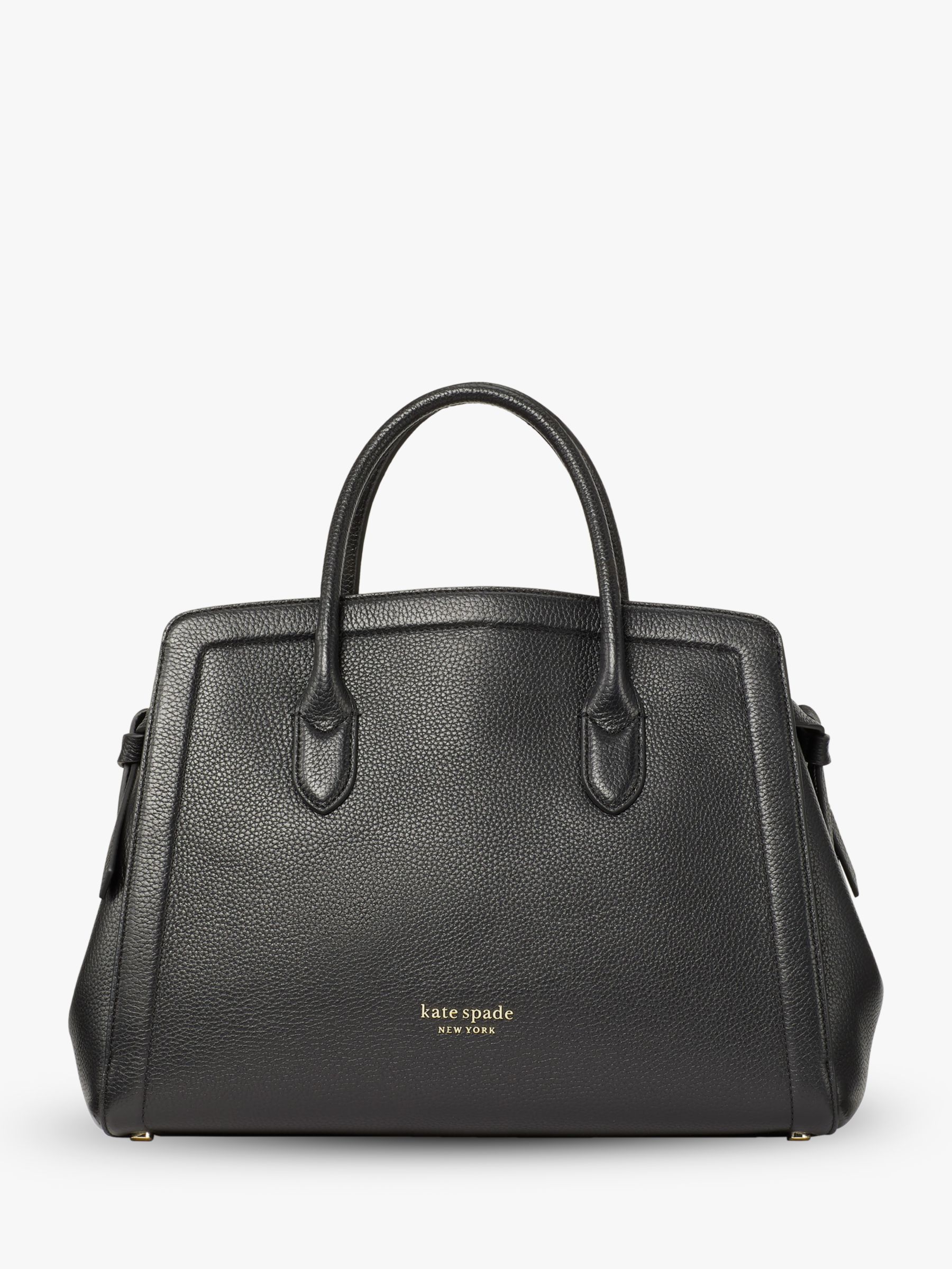 kate spade new york Knott Large Leather Satchel Bag, Black