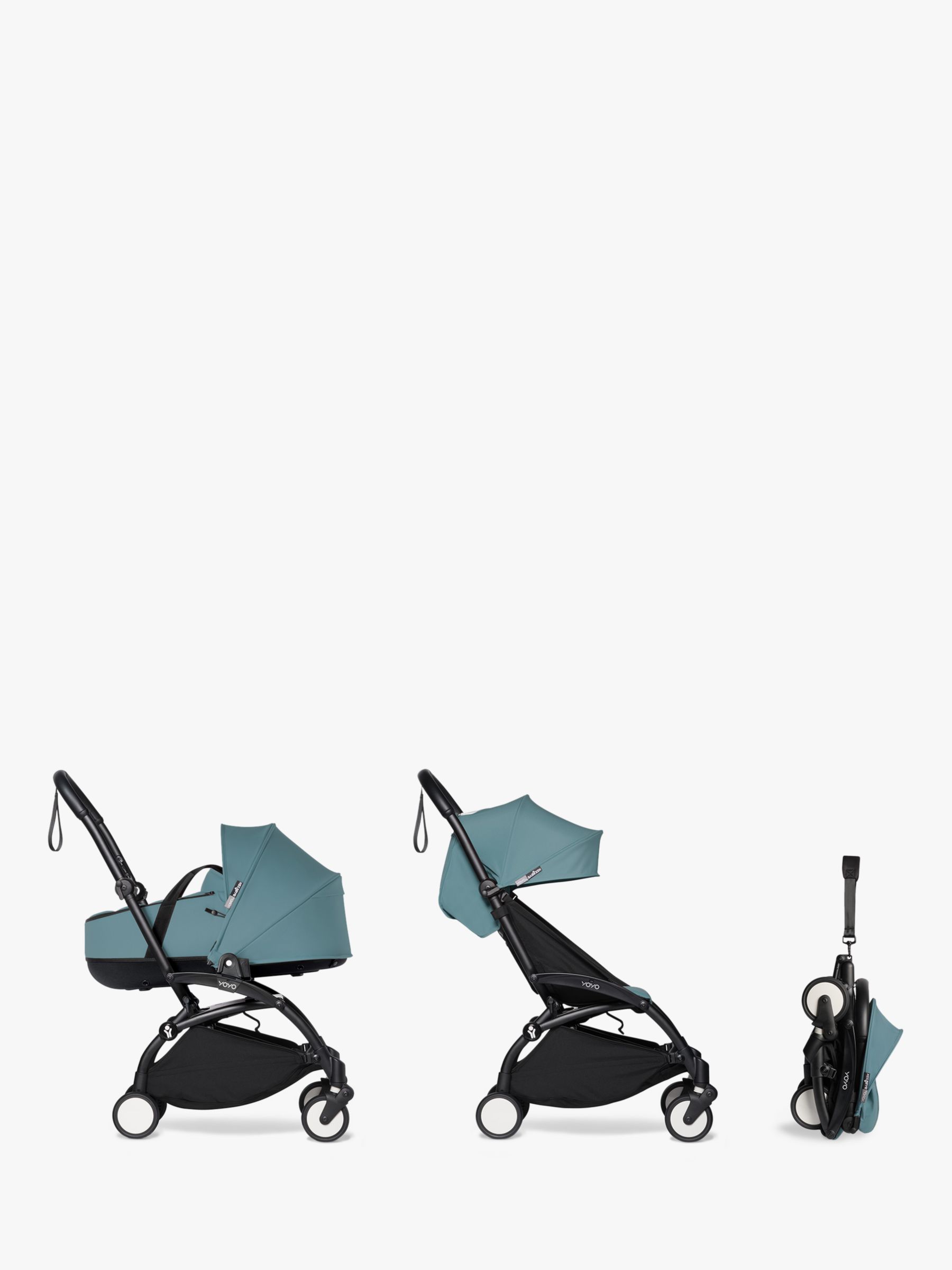 BABYZEN YOYO² Chassis, Bassinet & Colour Pack Bundle, Black/Aqua