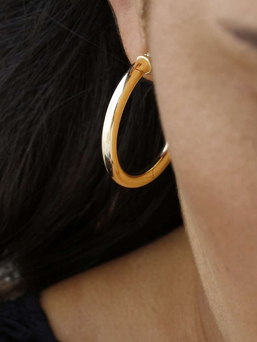 Buy The Hoop Station La Curvaceous Medium Hoop Earrings, Gold Online at johnlewis.com