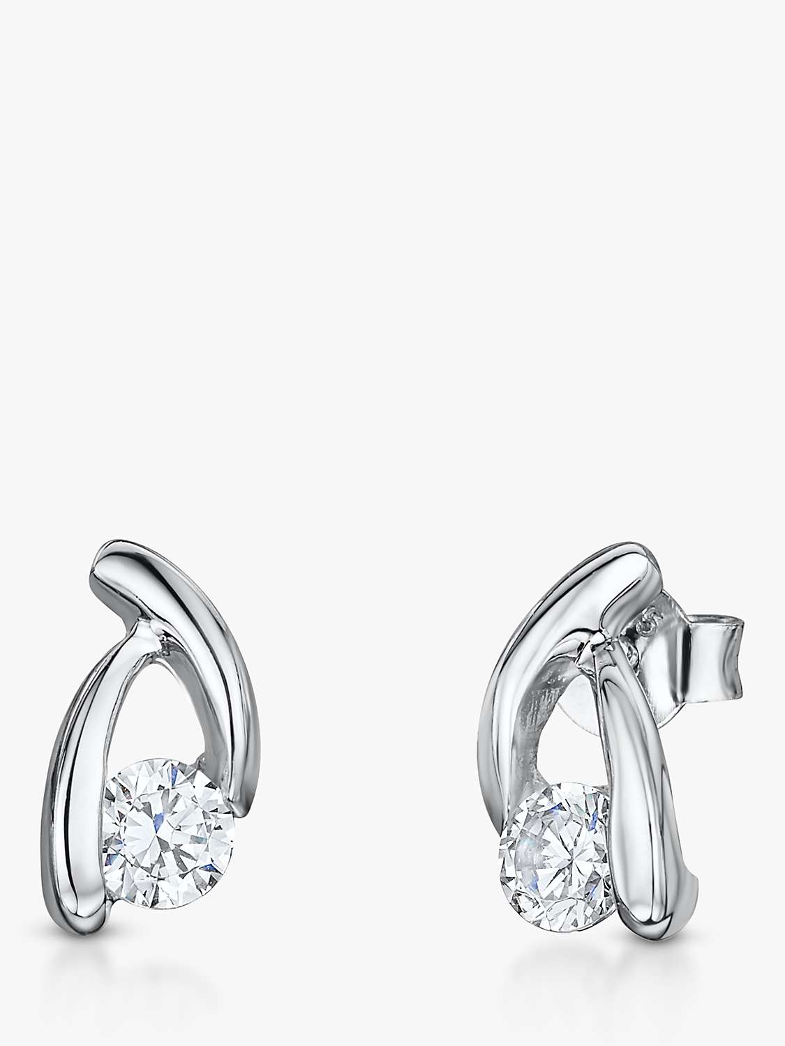 Buy Jools by Jenny Brown Cubic Zirconia Cross Over Stud Earrings, Silver Online at johnlewis.com