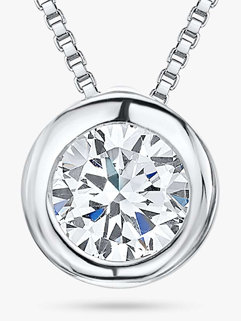 Buy Jools by Jenny Brown Cubic Zirconia Round Pendant Necklace, Silver Online at johnlewis.com