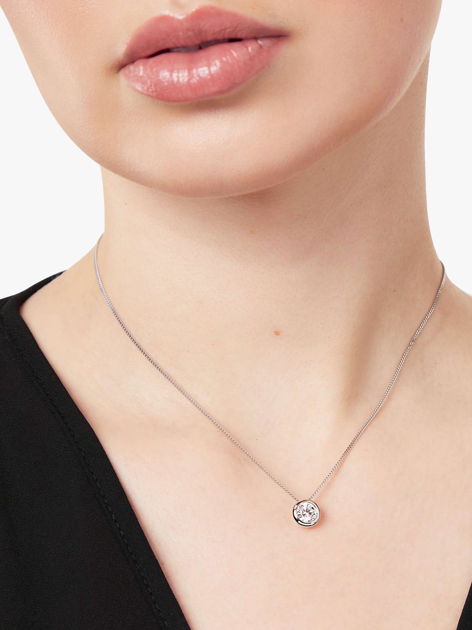 Buy Jools by Jenny Brown Cubic Zirconia Round Pendant Necklace, Silver Online at johnlewis.com