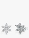 Jools by Jenny Brown Cubic Zirconia Snowflake Stud Earrings, Silver