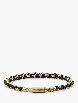Emporio Armani Men's Logo Chain Bracelet, Gold/Black