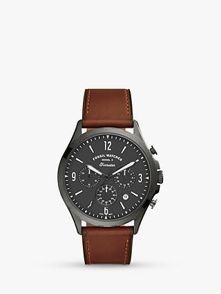 Fossil Men's FS5815 Forrester Chronograph Date Leather Strap Watch, Brown/Grey