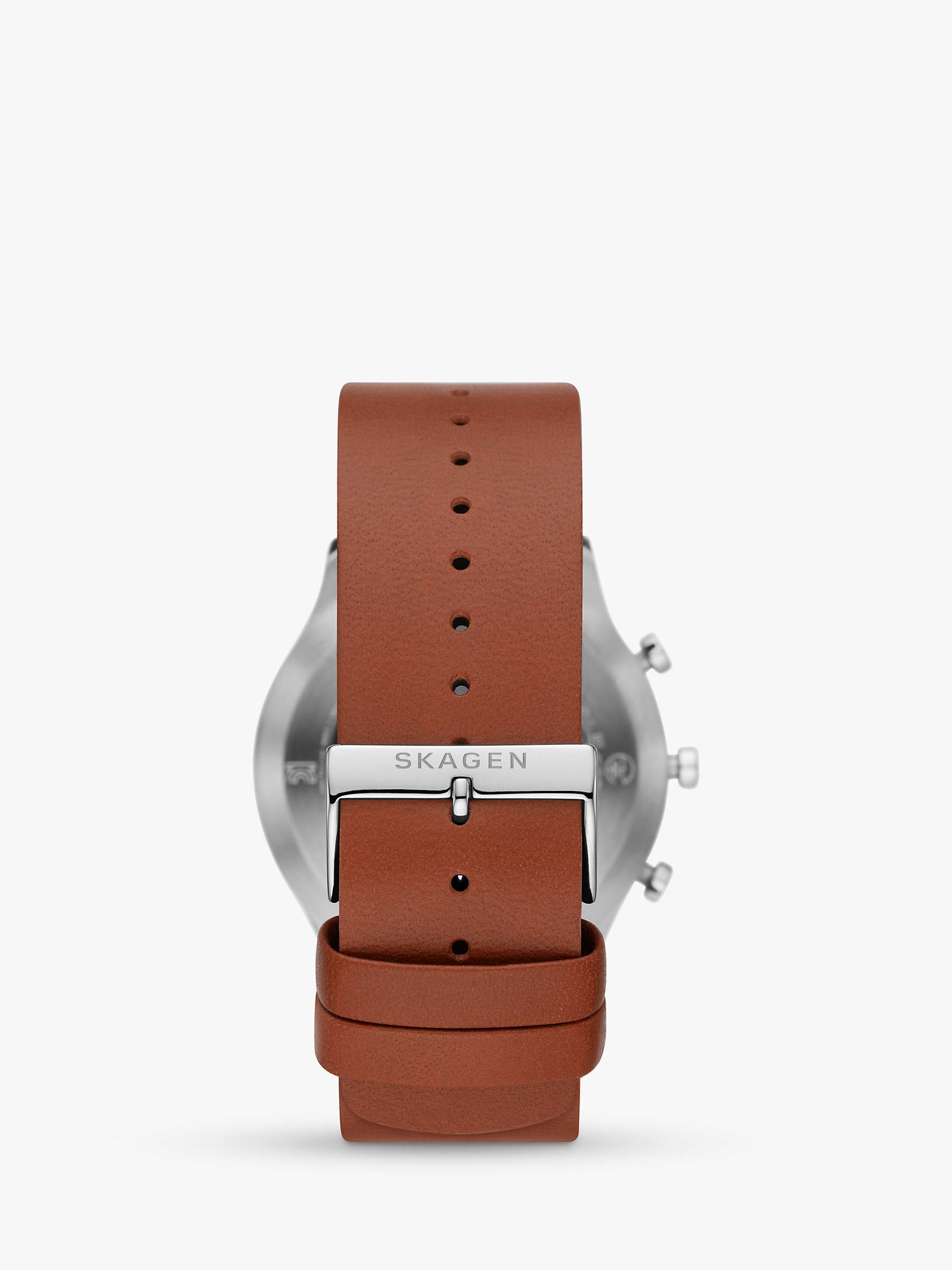Buy Skagen SKT3000 Men's Leather Strap Smartwatch, Tan/Black Online at johnlewis.com