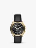 Armani Exchange Men's Chronograph Date Leather Strap Watch