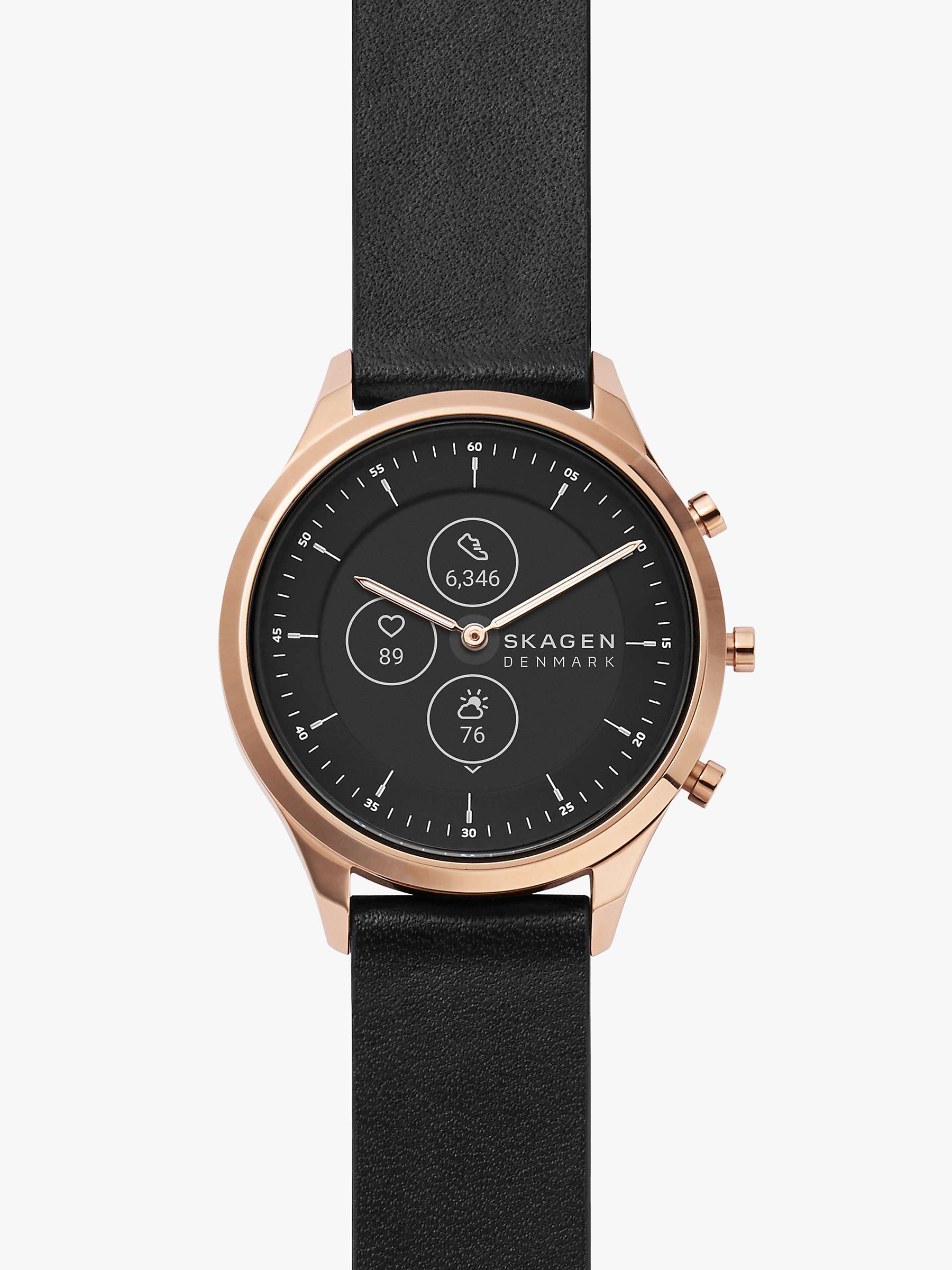Buy Skagen SKT3102 Women's Leather Strap Smartwatch, Black Online at johnlewis.com