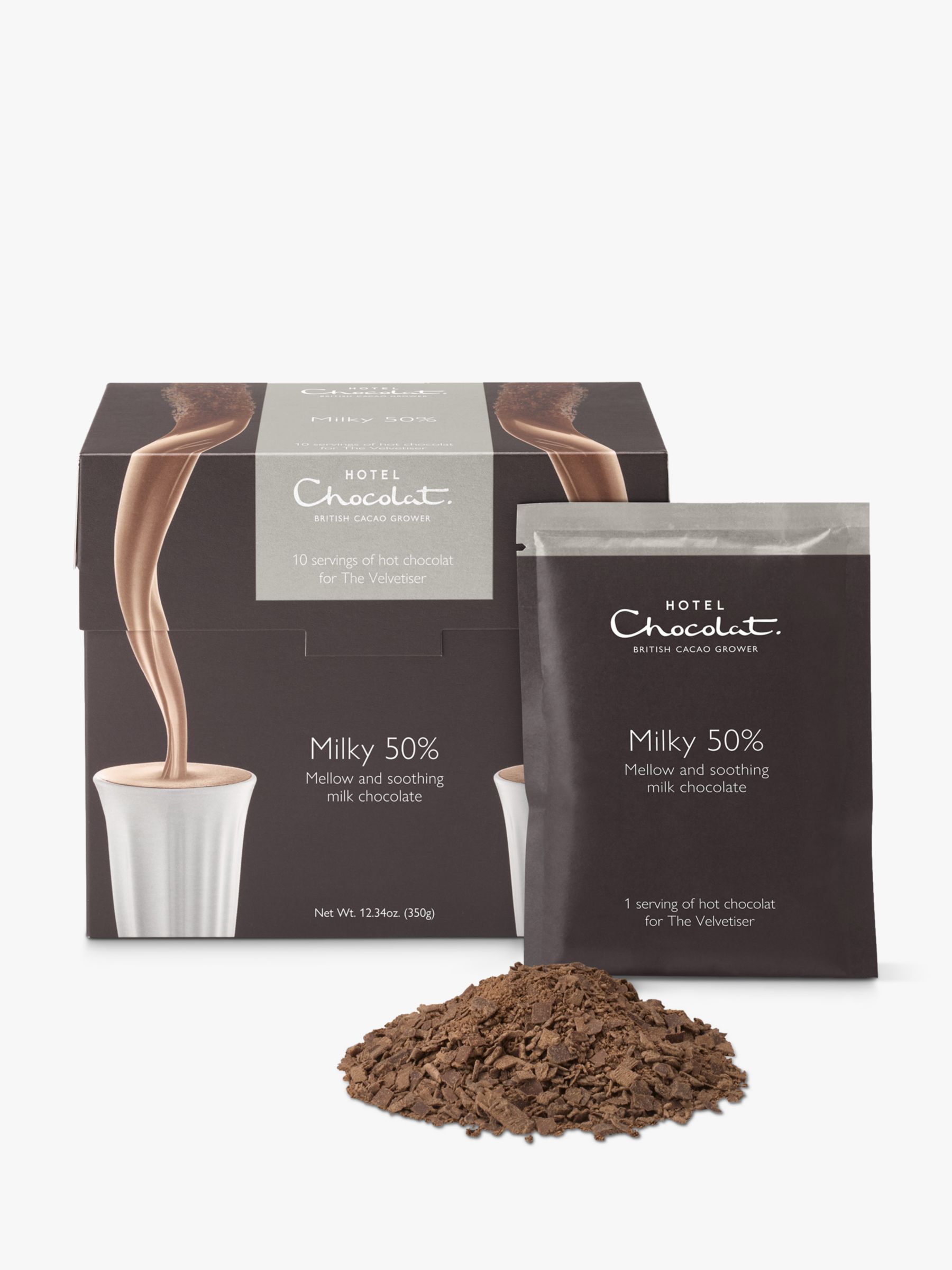 Hotel Chocolat 50% Milky Drinking Chocolate, 10 Sachets, 350g