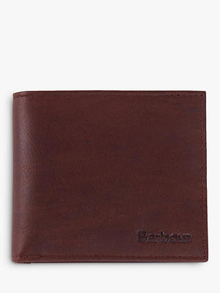 Barbour Waxed Cotton Leather Bifold Wallet, Brown