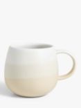 John Lewis Dipped Glaze Stoneware Mug, 400ml, Pale Warm Grey