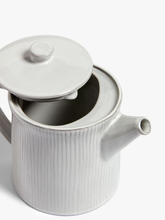 John Lewis Leckford Stoneware Teapot, 1L, Grey