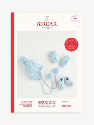 Sirdar Snuggly 4 Ply Baby Pom Pom Hat Set Knitting Pattern, 5392