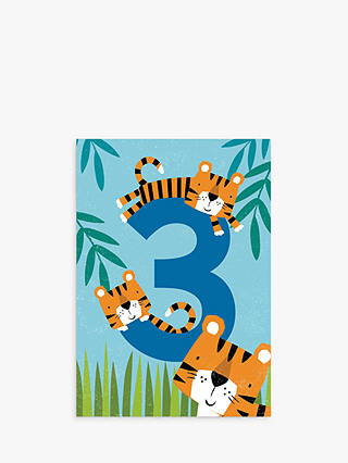Cardmix Tiger Tails 3rd Birthday Card