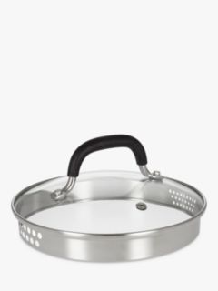 John Lewis Classic Glass Lid Stainless Steel Saucepan Set, 3 Pieces