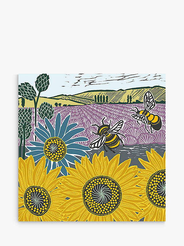 Art File Sunflowers & Bees Blank Greeting Card