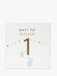 Belly Button Designs Elephant 1st Birthday Card