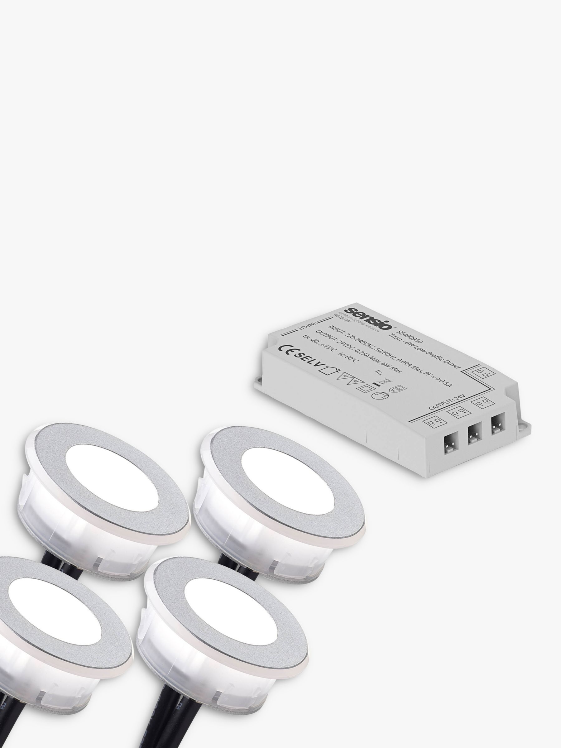 Photo of Sensio halo led trio tone kitchen plinth lights & driver pack of 4 white