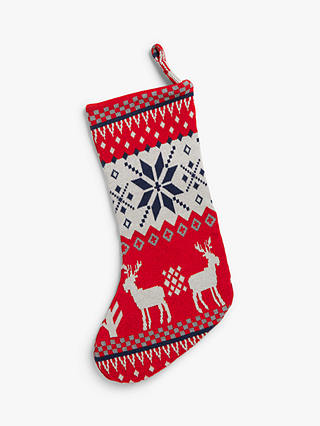 little home at John Lewis Christmas Stocking, Red