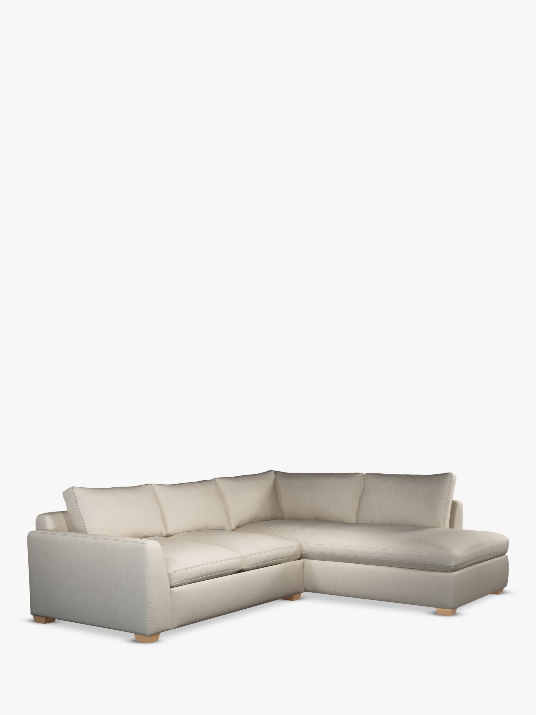 John Lewis Tortona RHF Chaise End Sofa, Light Leg, Matilda Natural