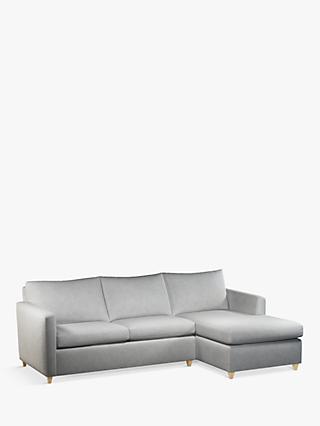 John Lewis & Partners Bailey 5+ Seater RHF Chaise End Sofa Bed, Light Leg, Quartz Grey
