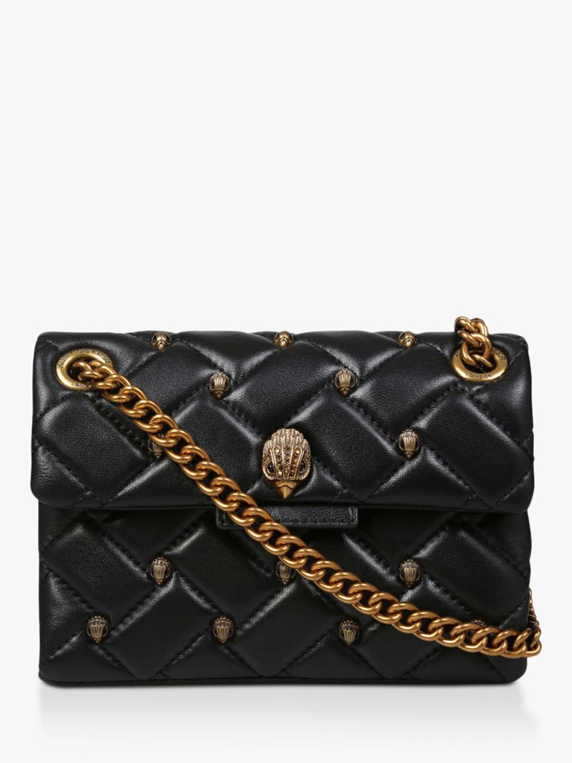 Kurt Geiger London Kensington Eagle Stud Leather Mini Bag, Black/Gold ...
