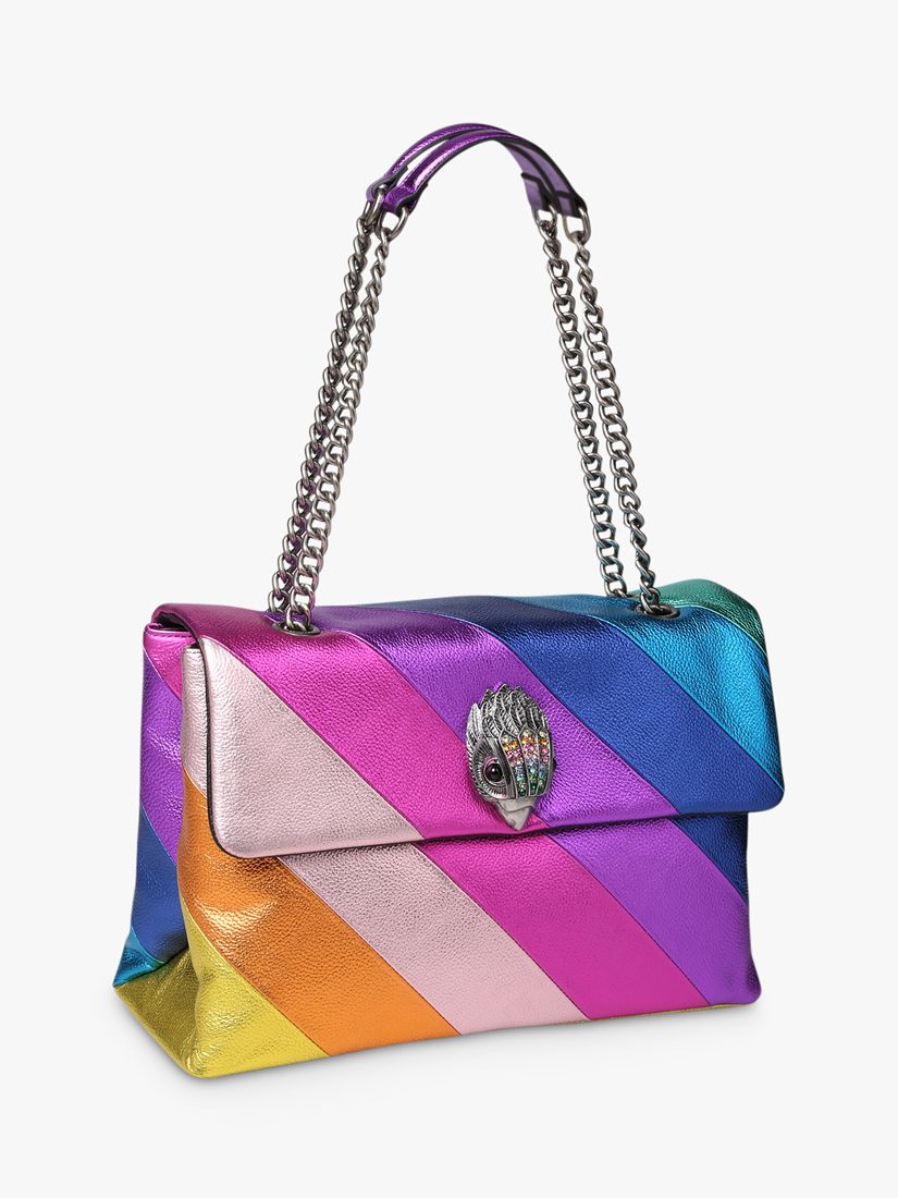 Kurt Geiger London Kensington Large Rainbow Leather Shoulder Bag, Multi ...