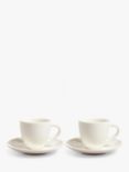 John Lewis Wave Fine China Espresso Cup & Saucer, Set of 2, 90ml