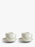 John Lewis & Partners Wave Fine China Espresso Cup & Saucer, Set of 2, 90ml