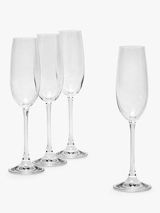 John Lewis ANYDAY Dine Champagne Flute, Set of 4, 180ml, Clear