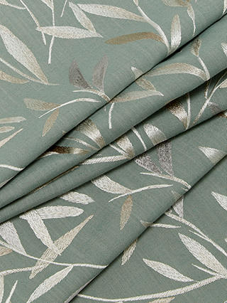 John Lewis & Partners Langley Leaf Furnishing Fabric, Dark Duck Egg