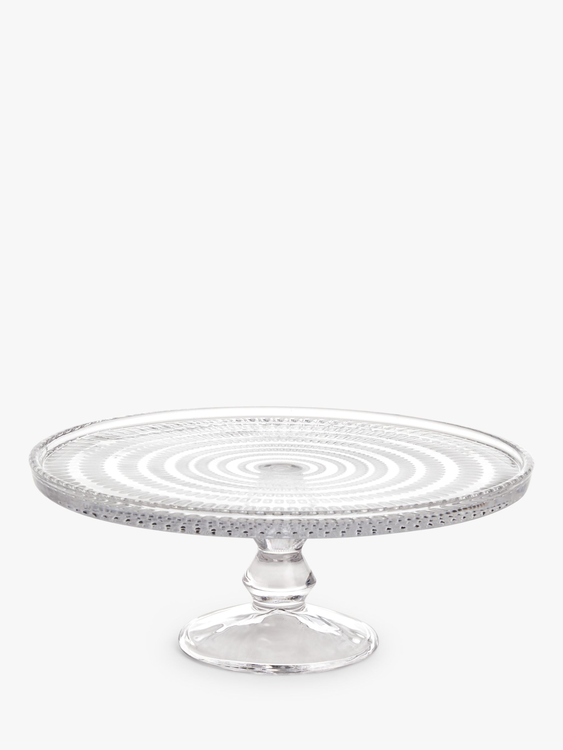 John Lewis Pressed Glass Cake Stand, 25cm, Clear