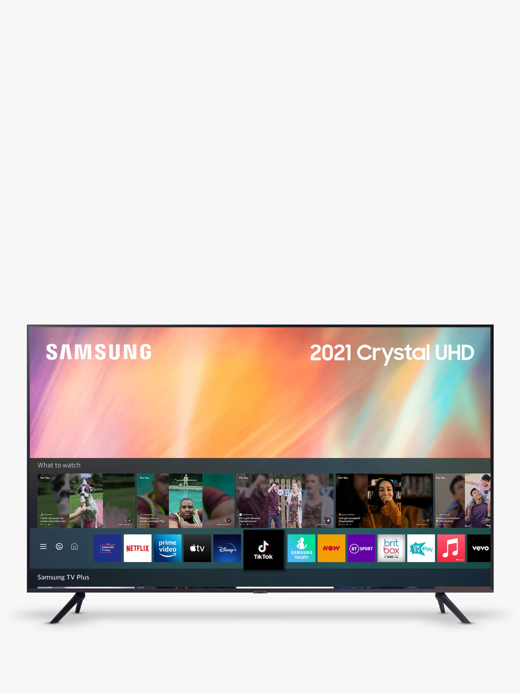 Samsung UE65AU7100 (2021) HDR 4K Ultra HD Smart TV, 65 inch with TVPlus, Black