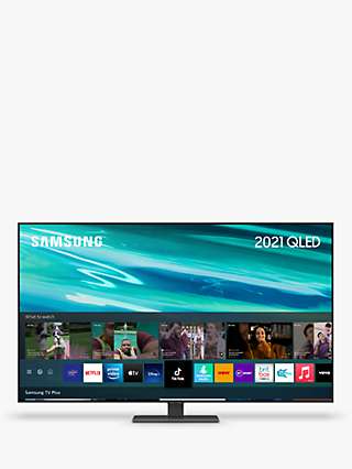 Samsung QE65Q80A (2021) QLED HDR 1500 4K Ultra HD Smart TV, 65 inch with TVPlus/Freesat HD, Sand Carbon
