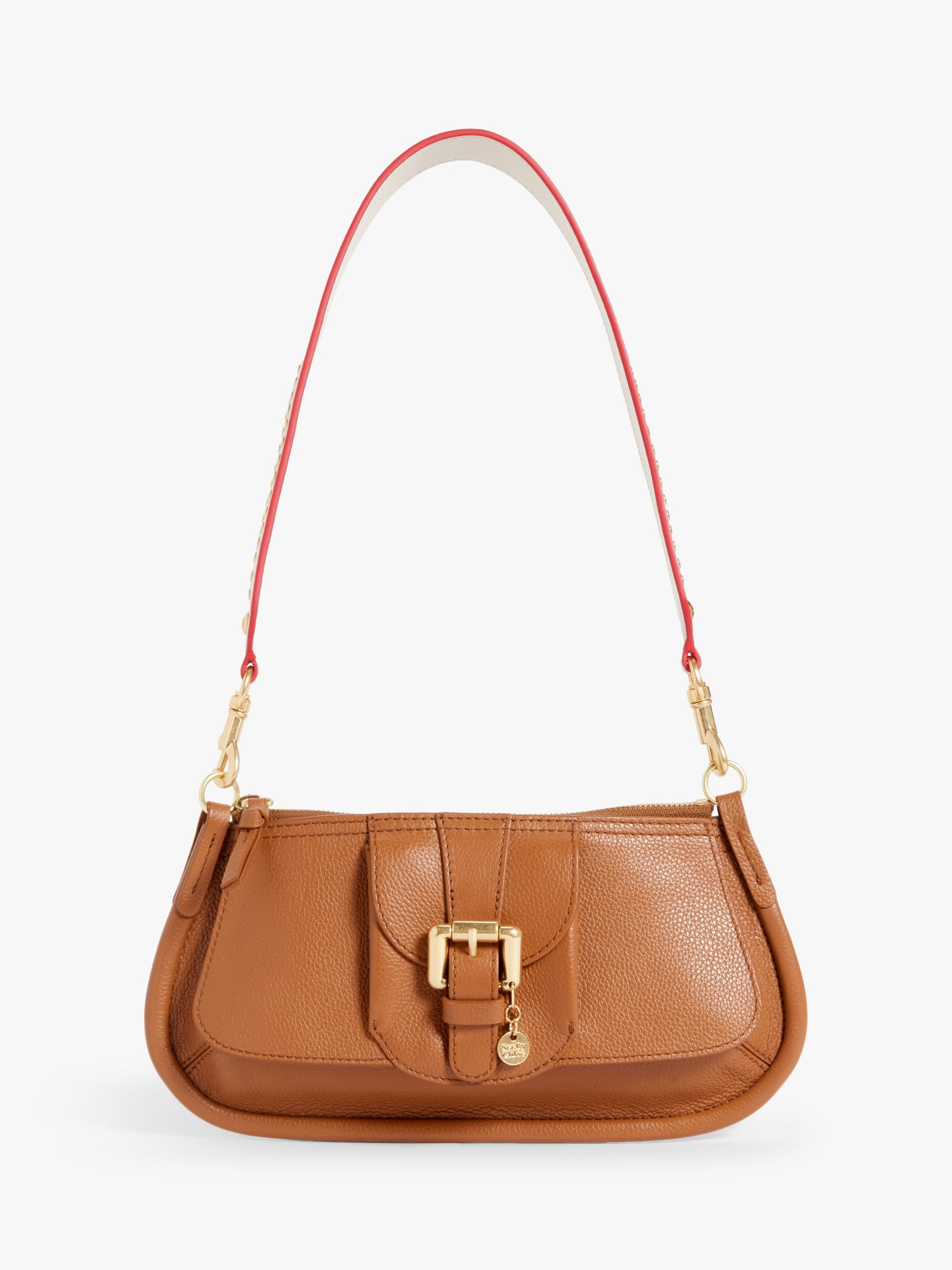 See By Chloé Lesly Leather Shoulder Bag, Caramello at John Lewis & Partners