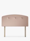 John Lewis Grace Strutted Upholstered Headboard, Small Double, Cotton Effect Pink