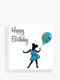 AfroTouch Design Girl Fabric Print Birthday Card