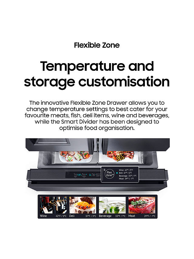 Buy Samsung RF24R7201B1 Freestanding 75/25 French Fridge Freezer, Black Online at johnlewis.com