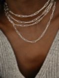 Monica Vinader Alta Textured Chain Necklace, Silver