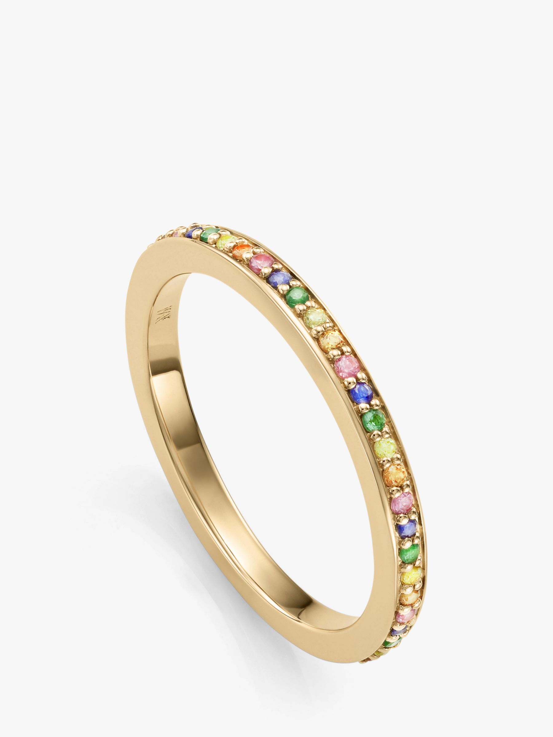 Monica Vinader Skinny Multi Stone Ring, Gold at John Lewis & Partners