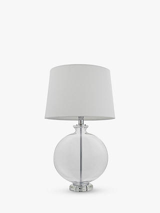 Bay Lighting Maddie Glass Table Lamp, Grey Herringbone Table Lamp