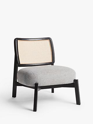 Dime Range, ANYDAY John Lewis & Partners Dime Accent Chair, Dark Wood Frame, Aim Light Grey