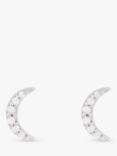 Emily Mortimer Jewellery Disco Moon Topaz Stud Earrings, White Gold
