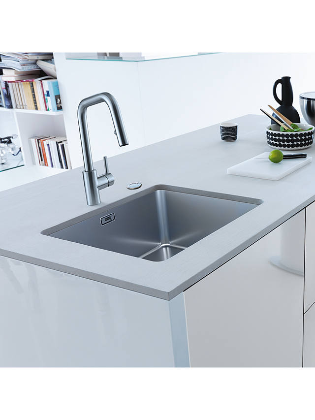 Franke Mythos MYX110-34 Single Bowl Undermounted Kitchen Sink, Stainless Steel