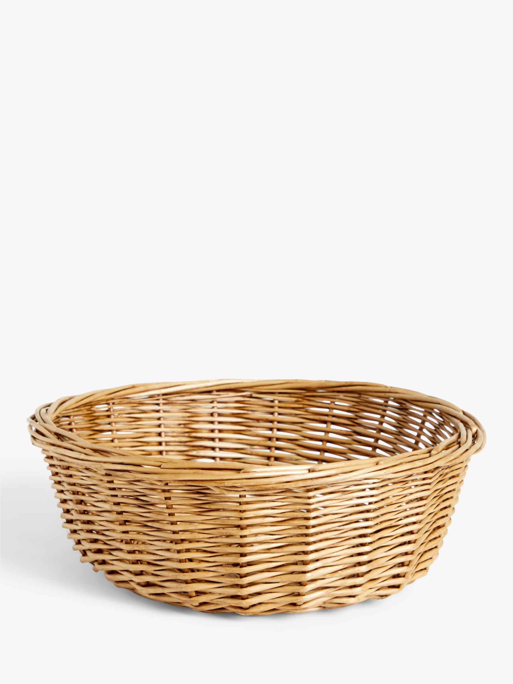 John Lewis Round Willow Wicker Bread Basket, 30cm, Natural