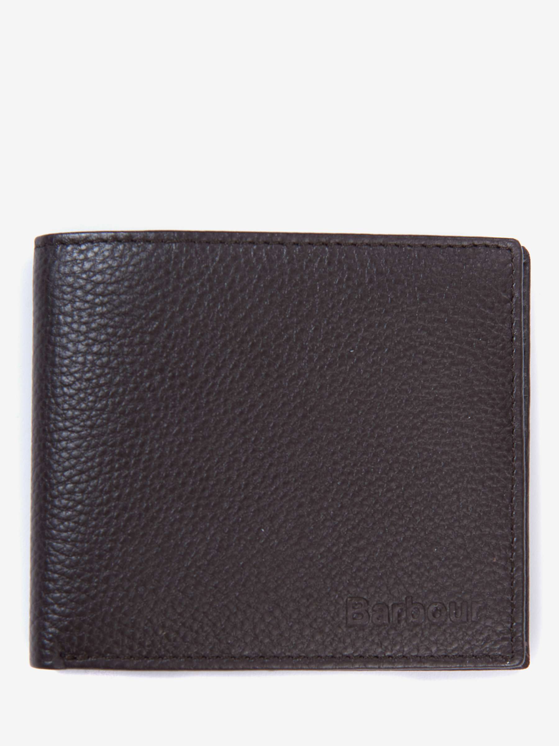 Buy Barbour Amble Leather Billfold Wallet, Dark Brown Online at johnlewis.com